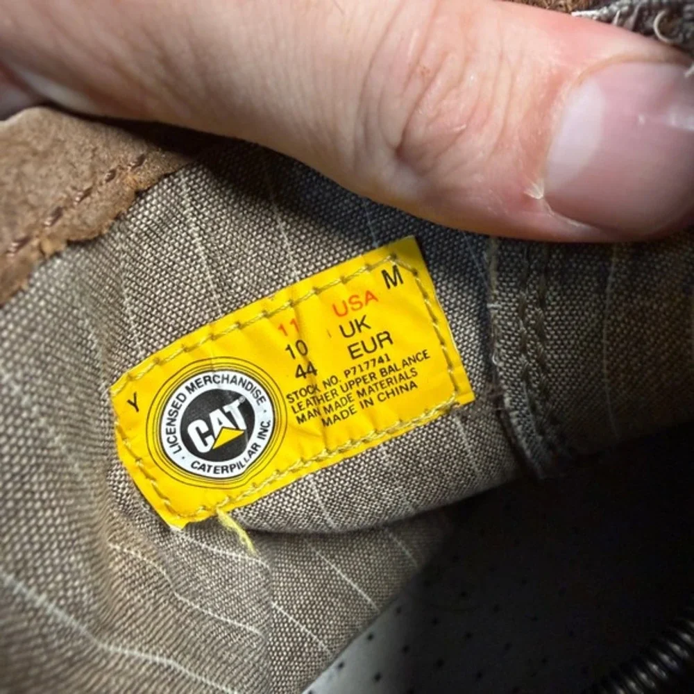 Caterpillar P717741 Brown Suede Canvas Combat Work Boots‎ Mens 11